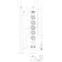 Aisens Regleta de Enchufes Multifunción 5 Tomas + 2xUSB-C 2xUSB-A Blanco ASPS-2A2C14-W